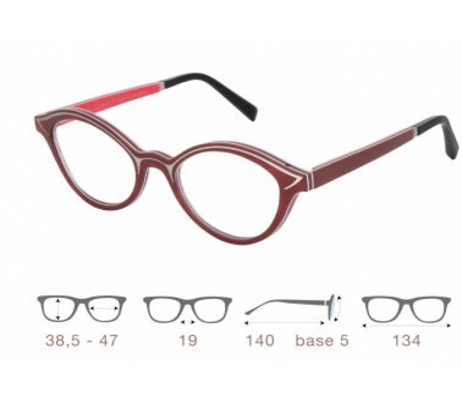 Eyeglasses Gold and Wood | Gold And Wood 'Mya 01.61' In Red