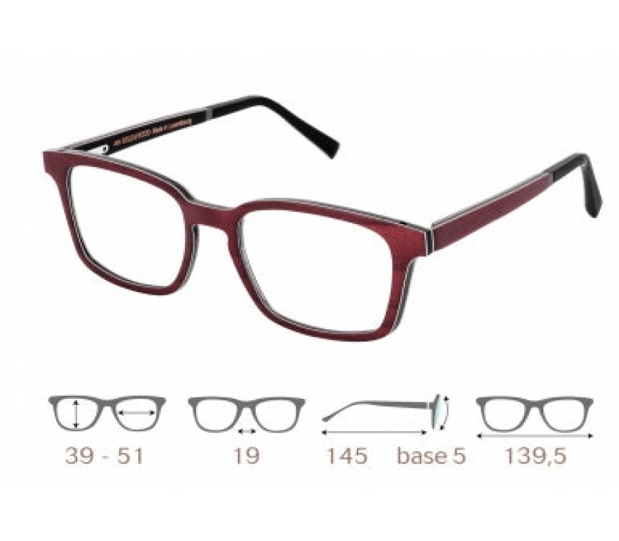 Eyeglasses Gold and Wood | Gold And Wood 'Nodus 01.07' In Burgundy