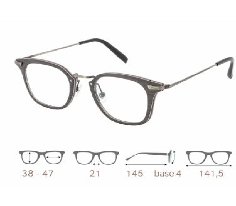 Eyeglasses Gold and Wood | Gold And Wood 'Bora 01.01' In Grey