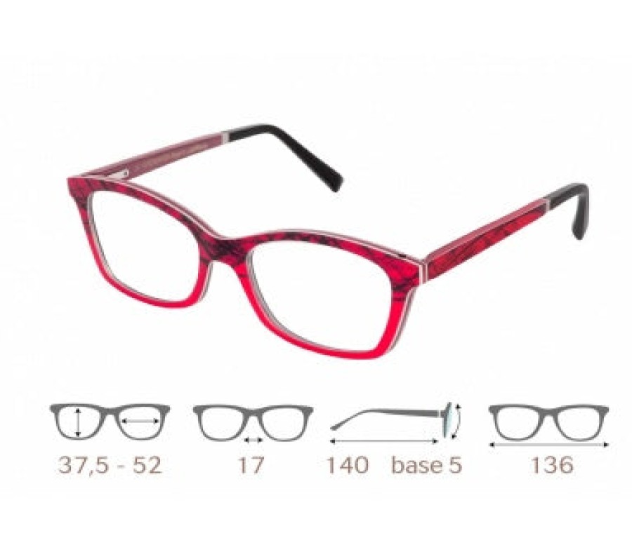 Eyeglasses Gold and Wood | Gold & Wood 'Gaia' In Red Silk