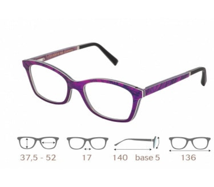 Eyeglasses Gold and Wood | Gold And Wood 'Gaia In Purple Silk