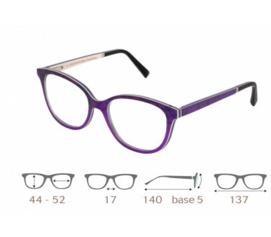 Eyeglasses Gold and Wood | Gold And Wood 'Gaia' Cat Eye Purple