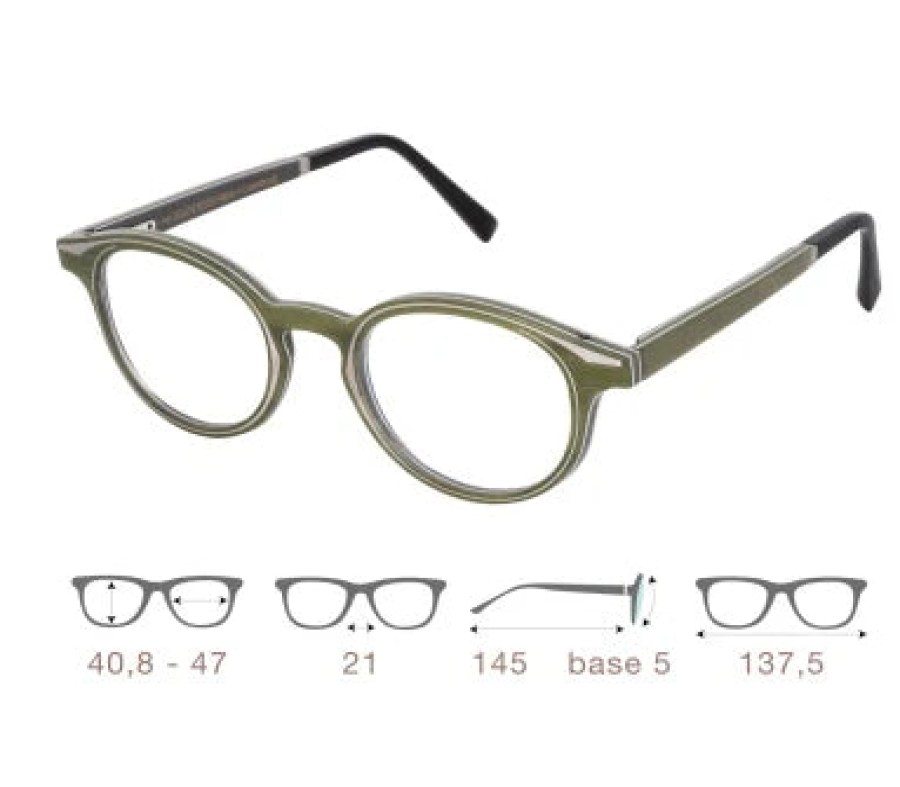 Eyeglasses Gold and Wood | Gold And Wood 'Ran 01.62' In Green