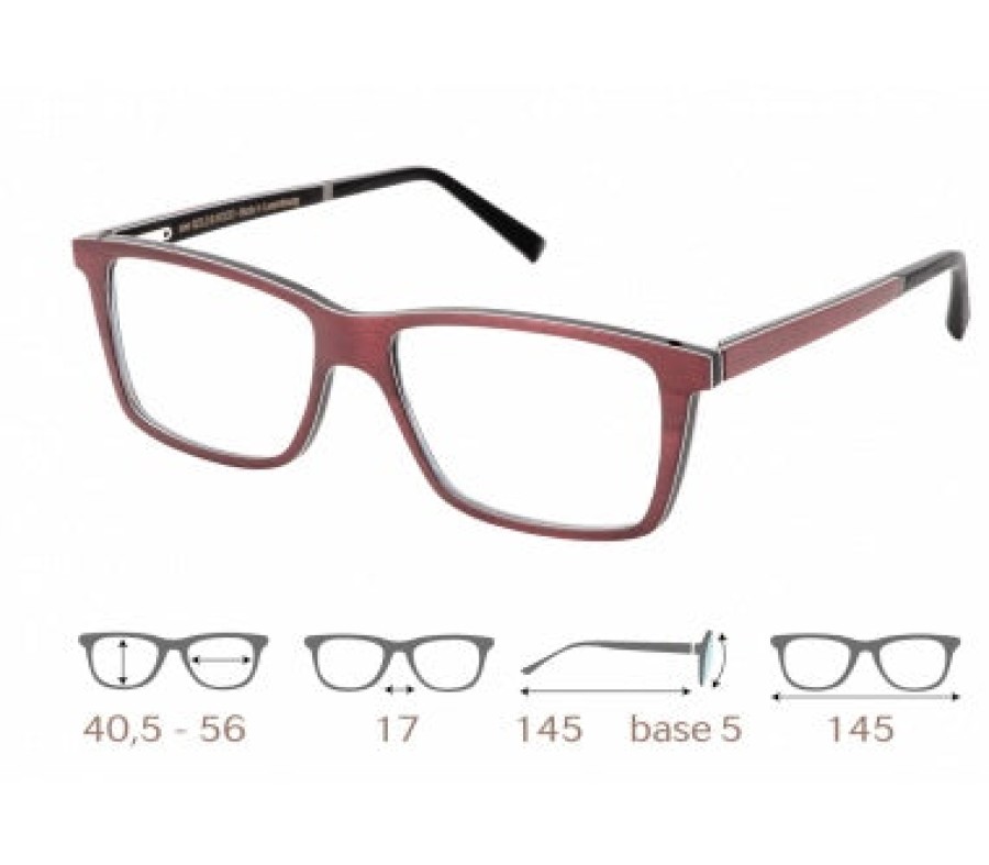 Eyeglasses Gold and Wood | Gold And Wood 'Nod 01.05' In Burgundy