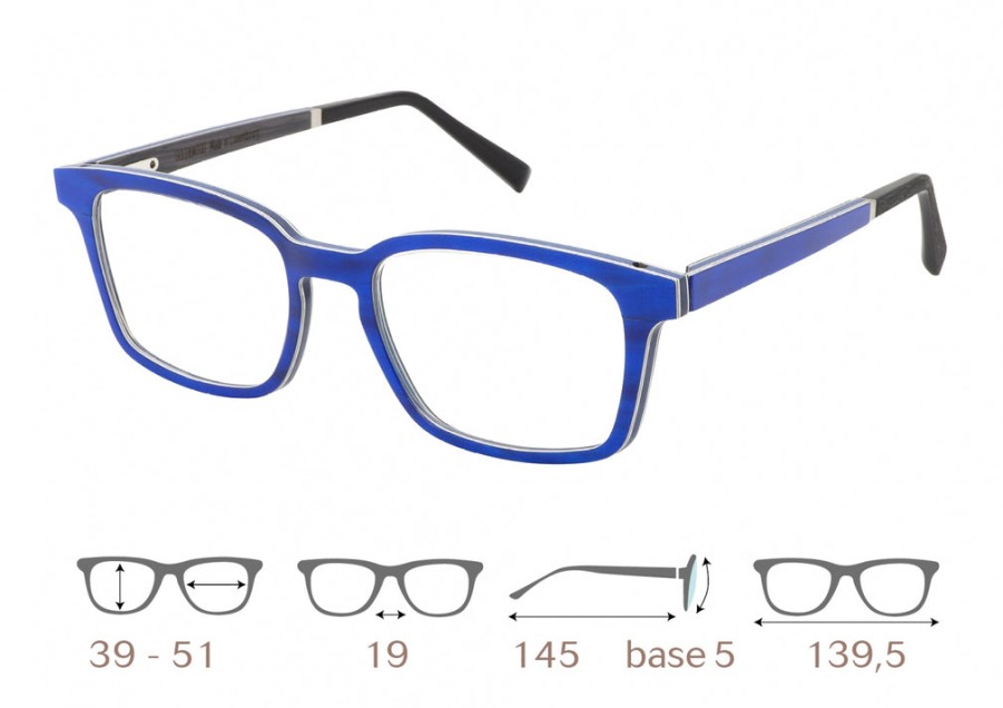 Eyeglasses Gold and Wood | Gold And Wood 'Nodus 01.01' In Blue