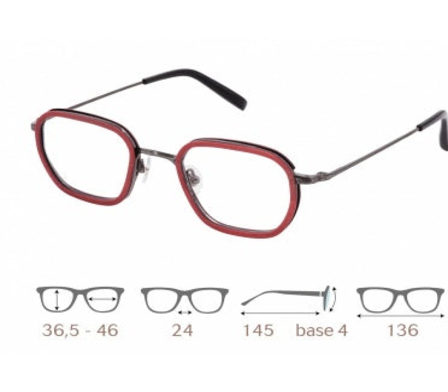 Eyeglasses Gold and Wood | Gold And Wood 'Titan 04.04' In Burgendy